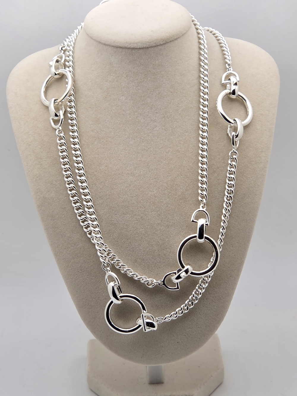 ​Authentic Vintage Ralph Lauren chunky curb chain necklace Silver-Tone